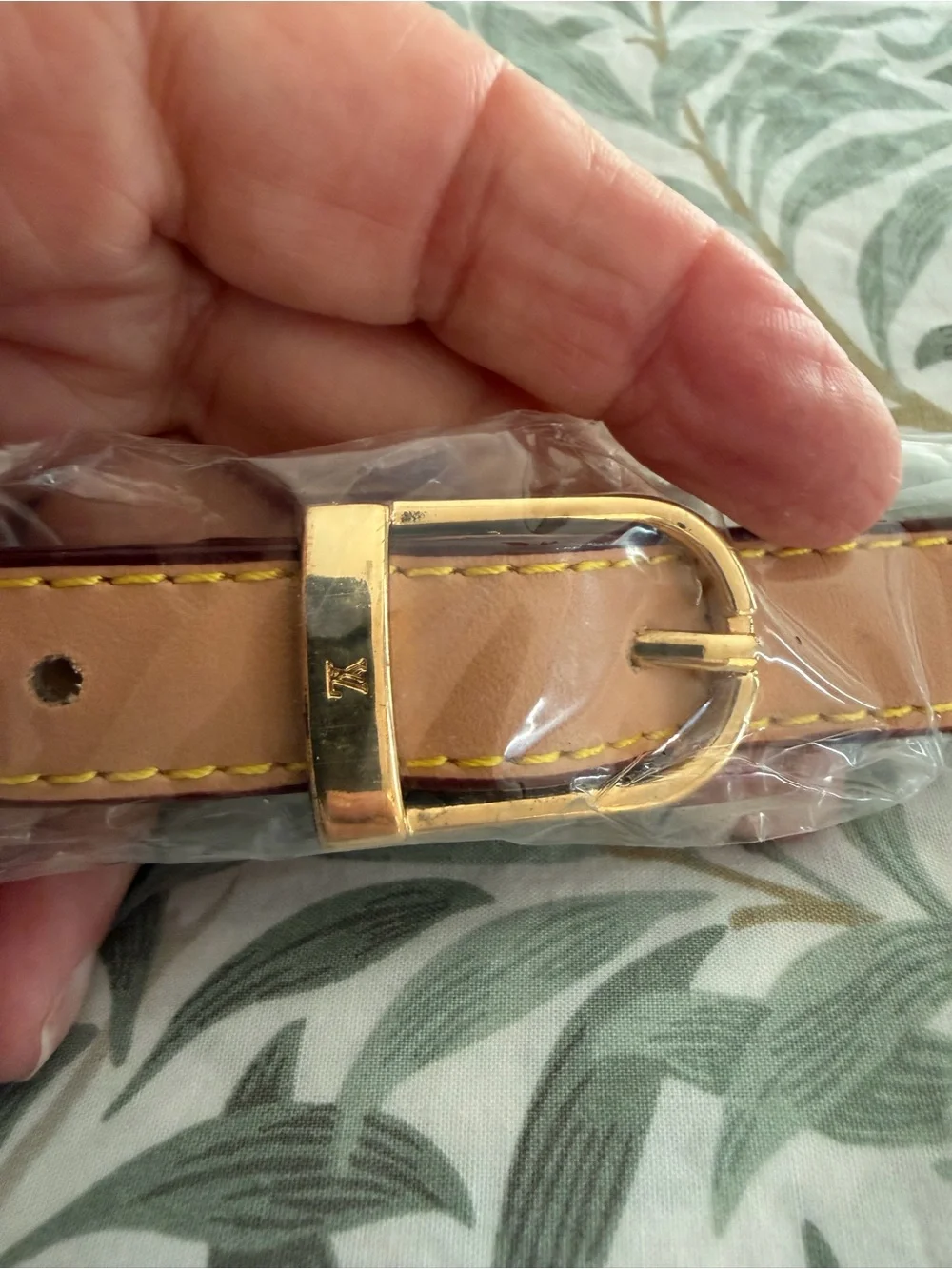 Authentic Louis Vuitton  Leather Shoulder Strap with Gold Hardware